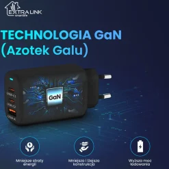 Ładowarka sieciowa EXTRALINK Smart Life GaN Charger, 65 W