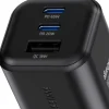 Ładowarka sieciowa Swissten GaN, 2x USB-C PD i 1x USB-A QC, 65 W i 18 W, czarna