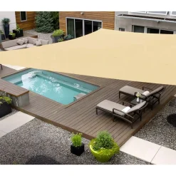 Żagiel ogrodowy przeciwsłoneczny DecoTeam Prestige, kwadrat, 3,6 x 3,6 m, beżowy