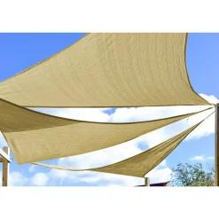 Żagiel ogrodowy przeciwsłoneczny DecoTeam Optima, trójkąt, 3,6 x 3,6 x 3,6 m, beżowy