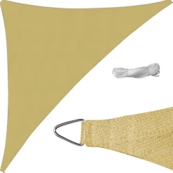 Żagiel ogrodowy przeciwsłoneczny DecoTeam Optima, trójkąt, 4,15 x 4,15 x 4,15 m, beżowy