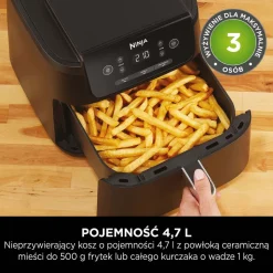 Air Fryer Frytkownica beztłuszczowa Ninja AF110EU, 1750 W, 4,7 l, grafitowa