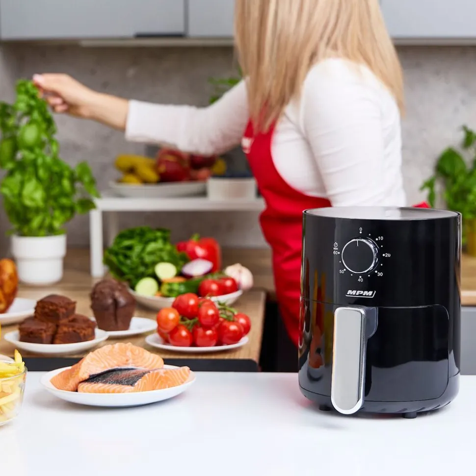 Air Fryer Frytkownica beztłuszczowa MPM MFR-12, 800 W, 2 l, czarna