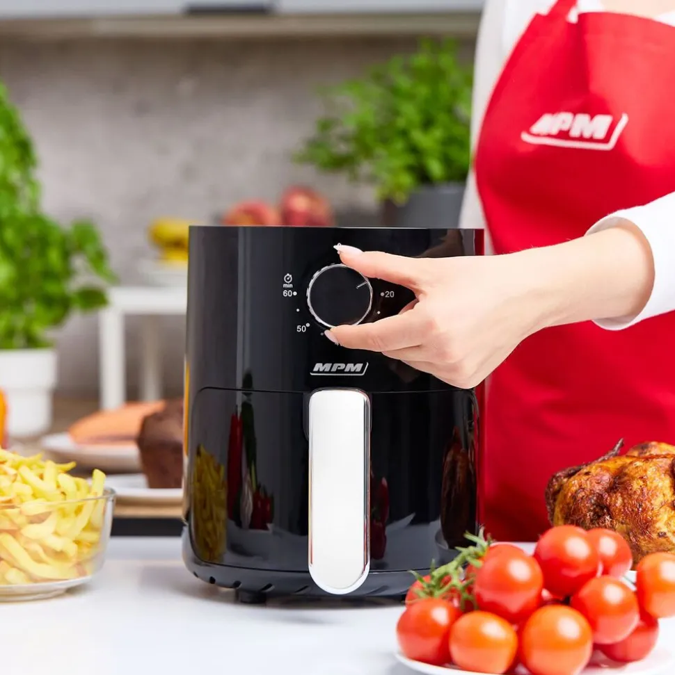 Air Fryer Frytkownica beztłuszczowa MPM MFR-12, 800 W, 2 l, czarna
