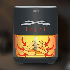 Air Fryer Frytkownica beztłuszczowa z okienkiem Noveen AF780 X-Line, 1700 W, 6,5 l, czarna