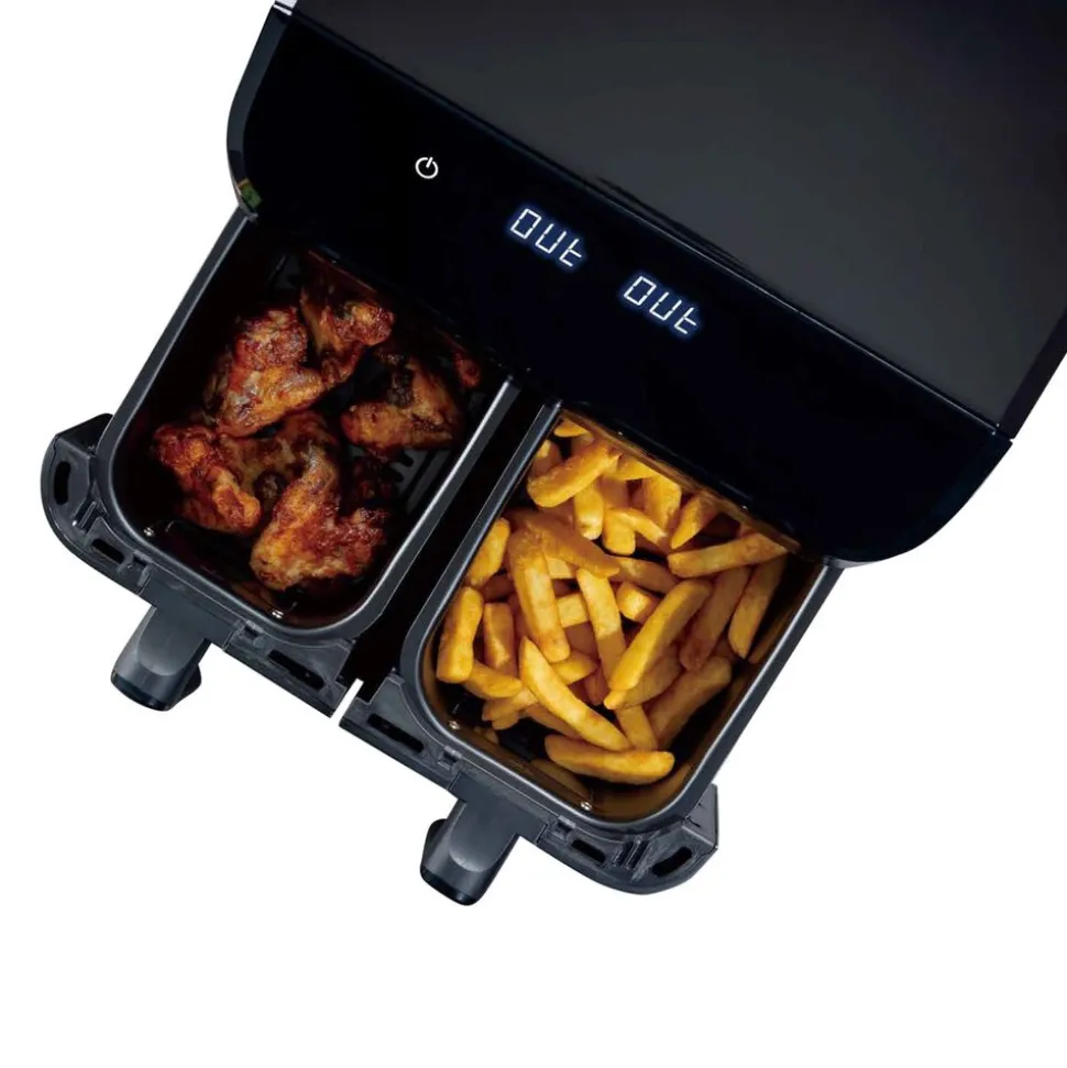 Air Fryer Frytownica beztłuszczowa z okienkiem Maestro MR-758, 2000 W, 2 x 4,5 l, czarna