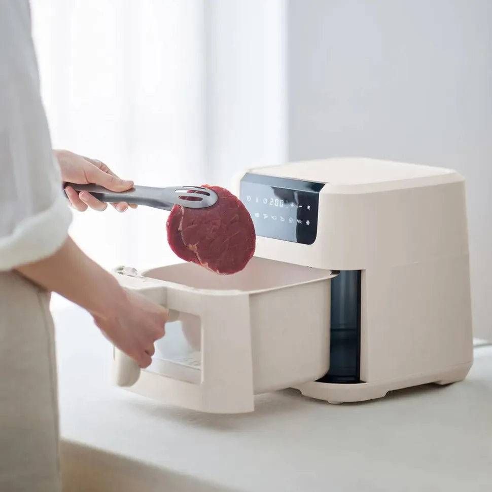 Air Fryer z okienkiem Olayks, 1500 W, 5 l, kość słoniowa
