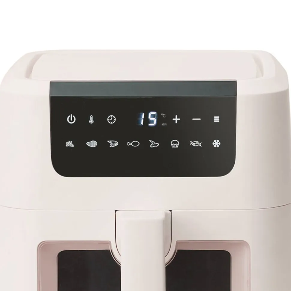 Air Fryer z okienkiem Olayks, 1500 W, 5 l, kość słoniowa