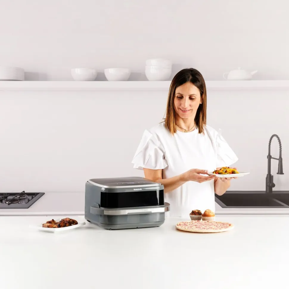 Air Fry Pizza Grill XL Taurus, 3 w 1, 2200 W, 4,2 l, czarny