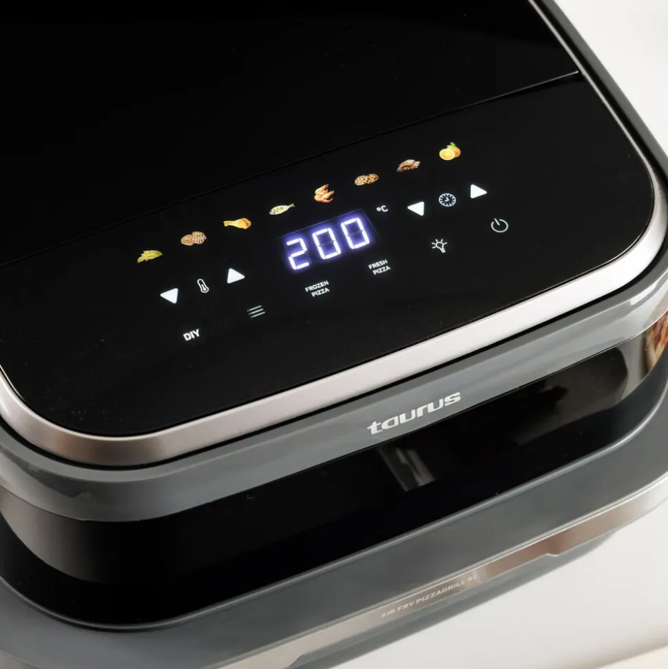 Air Fry Pizza Grill XL Taurus, 3 w 1, 2200 W, 4,2 l, czarny