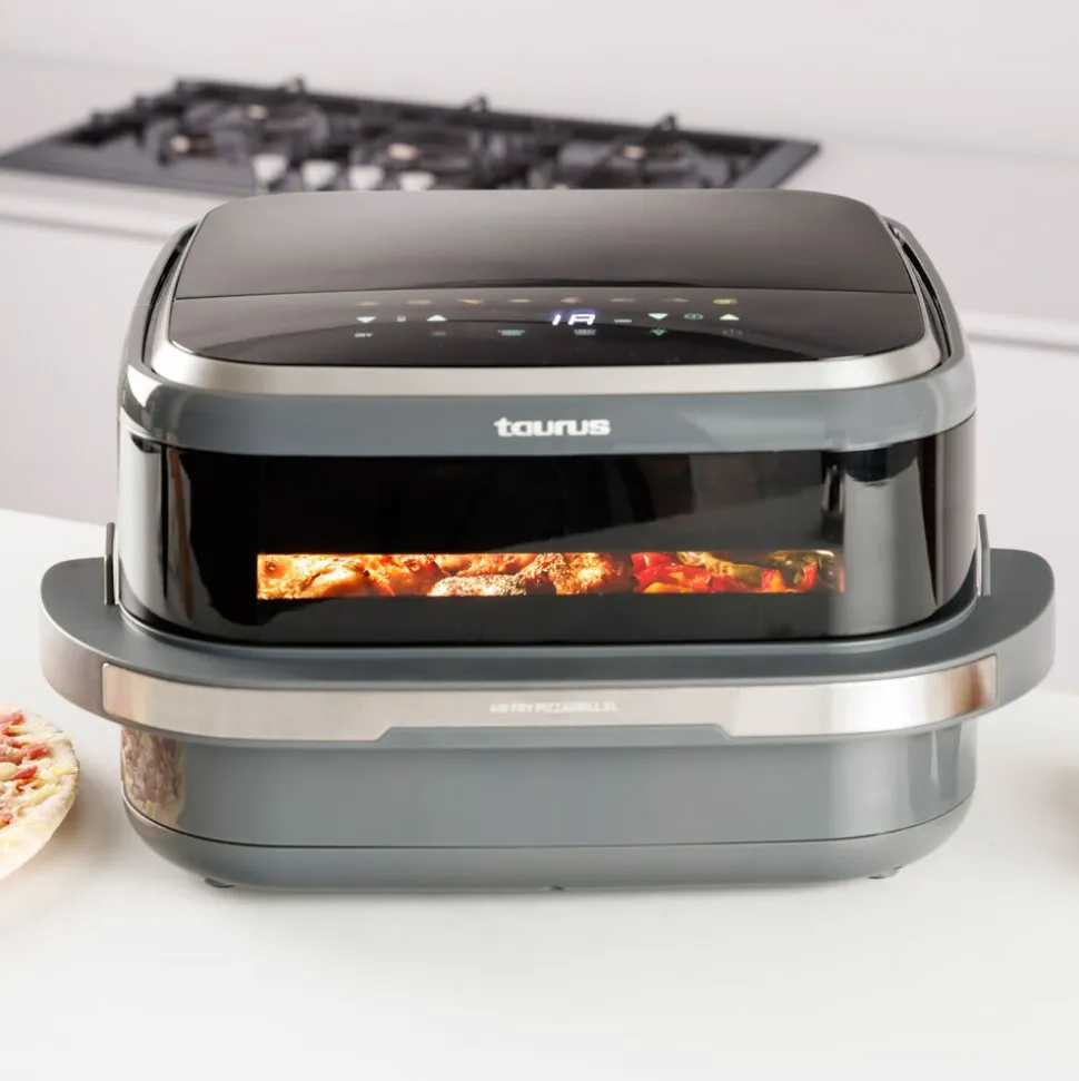 Air Fry Pizza Grill XL Taurus, 3 w 1, 2200 W, 4,2 l, czarny