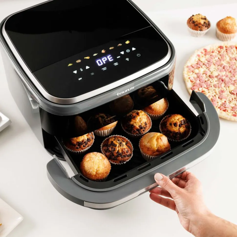 Air Fry Pizza Grill XL Taurus, 3 w 1, 2200 W, 4,2 l, czarny