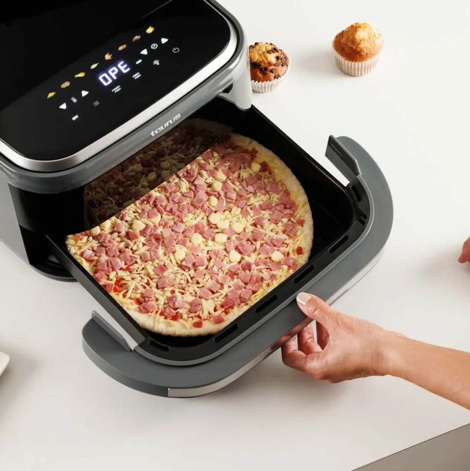 Air Fry Pizza Grill XL Taurus, 3 w 1, 2200 W, 4,2 l, czarny