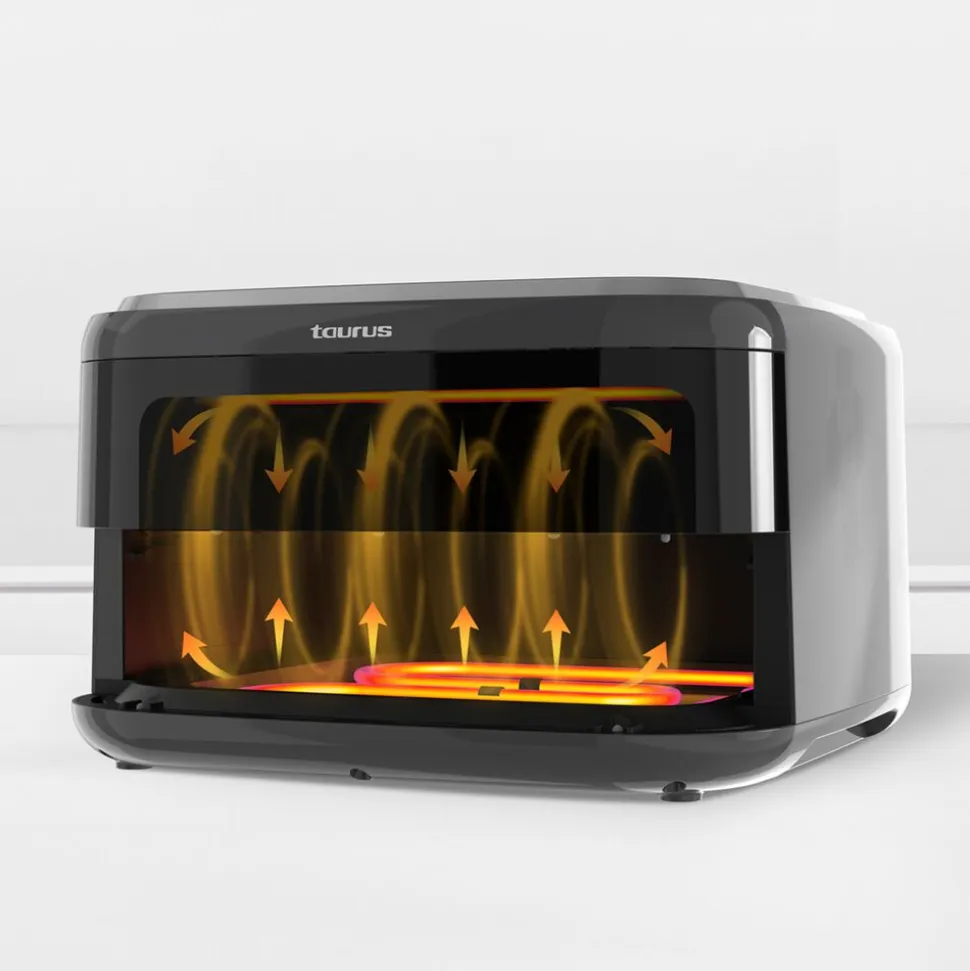 Air Fry Pizza Grill XL Taurus, 3 w 1, 2200 W, 4,2 l, czarny