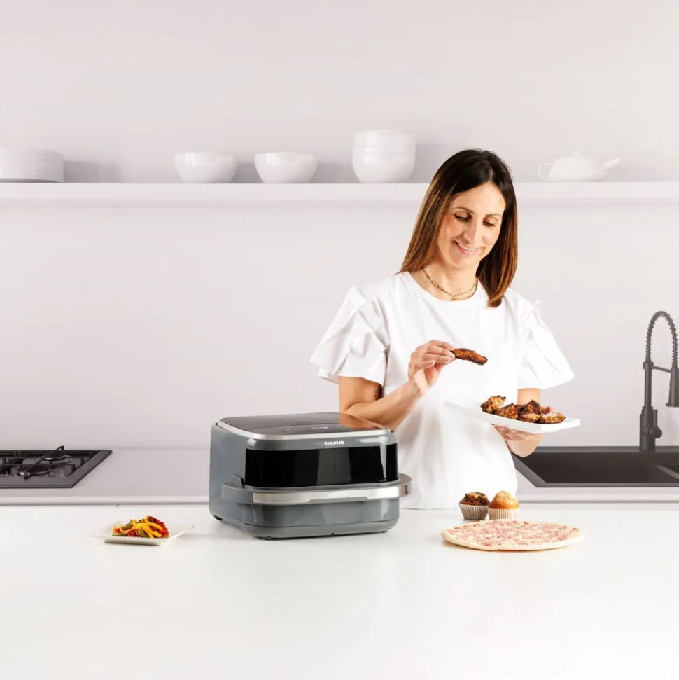 Air Fry Pizza Grill XL Taurus, 3 w 1, 2200 W, 4,2 l, czarny