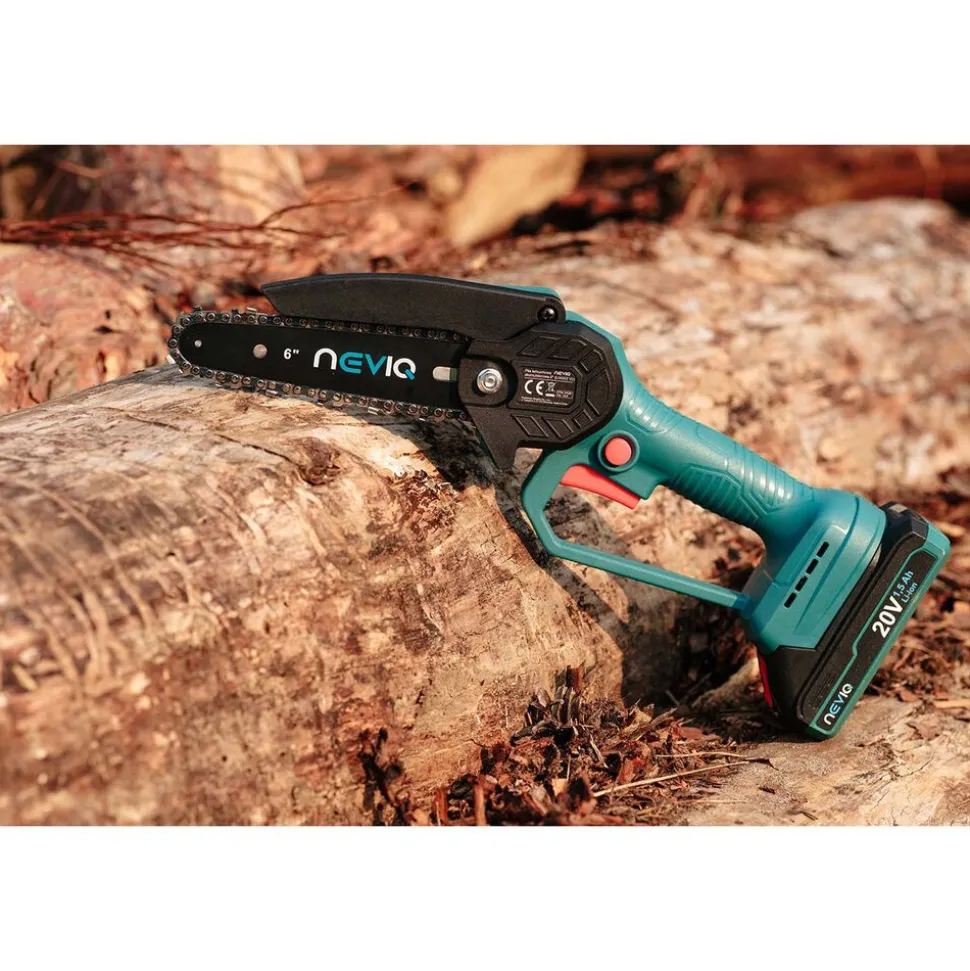 Akumulatorowa piła łańcuchowa NeviQ L04302 6”, 20 V, 2 x akumulator, ładowarka