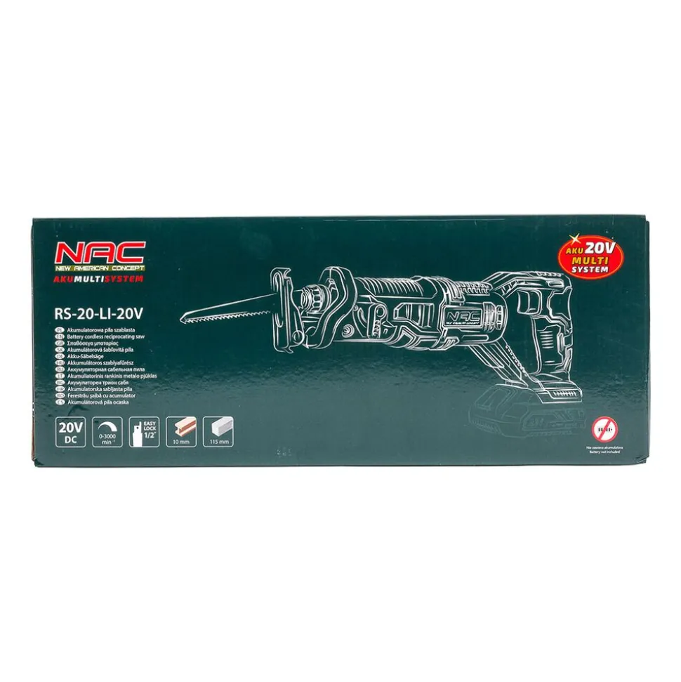 Akumulatorowa piła szablasta NAC RS-20-LI-20V, 20 V