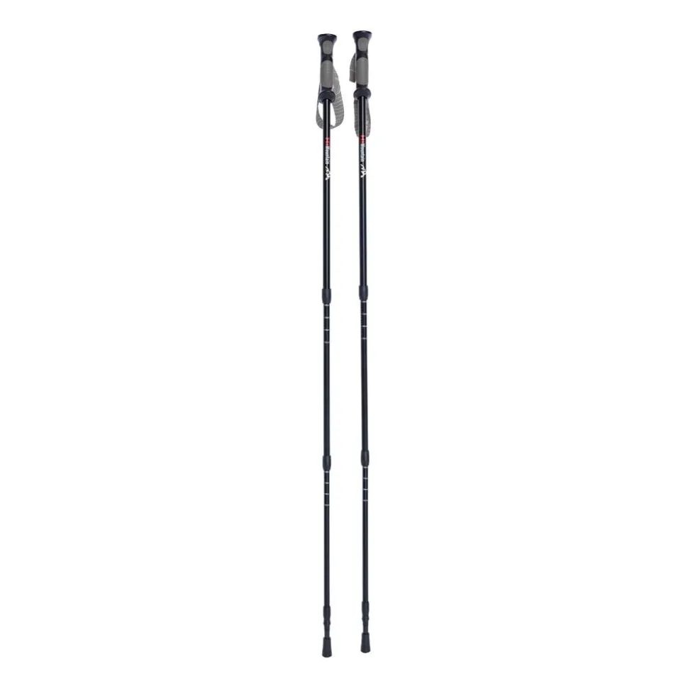 Aluminiowe kije trekkingowe HiMountain, 66-135 cm, czarno-szare