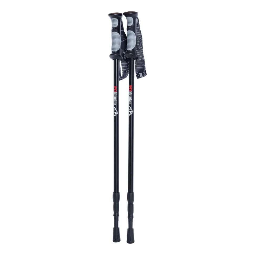 Aluminiowe kije trekkingowe HiMountain, 66-135 cm, czarno-szare