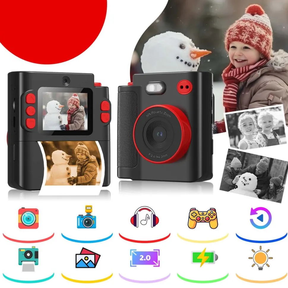Aparat natychmiastowy dla dzieci Leting H600, z drukarką, czarny