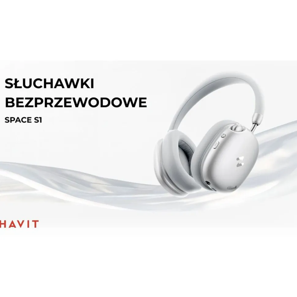 Bezprzewodowe słuchawki gamingowe Havit Space S1 H670BT, beżowe