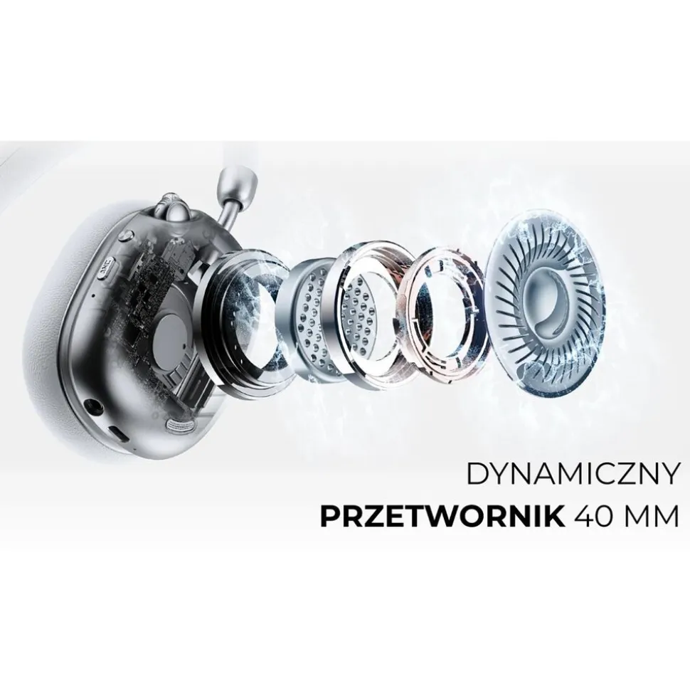 Bezprzewodowe słuchawki gamingowe Havit Space S1 H670BT, beżowe