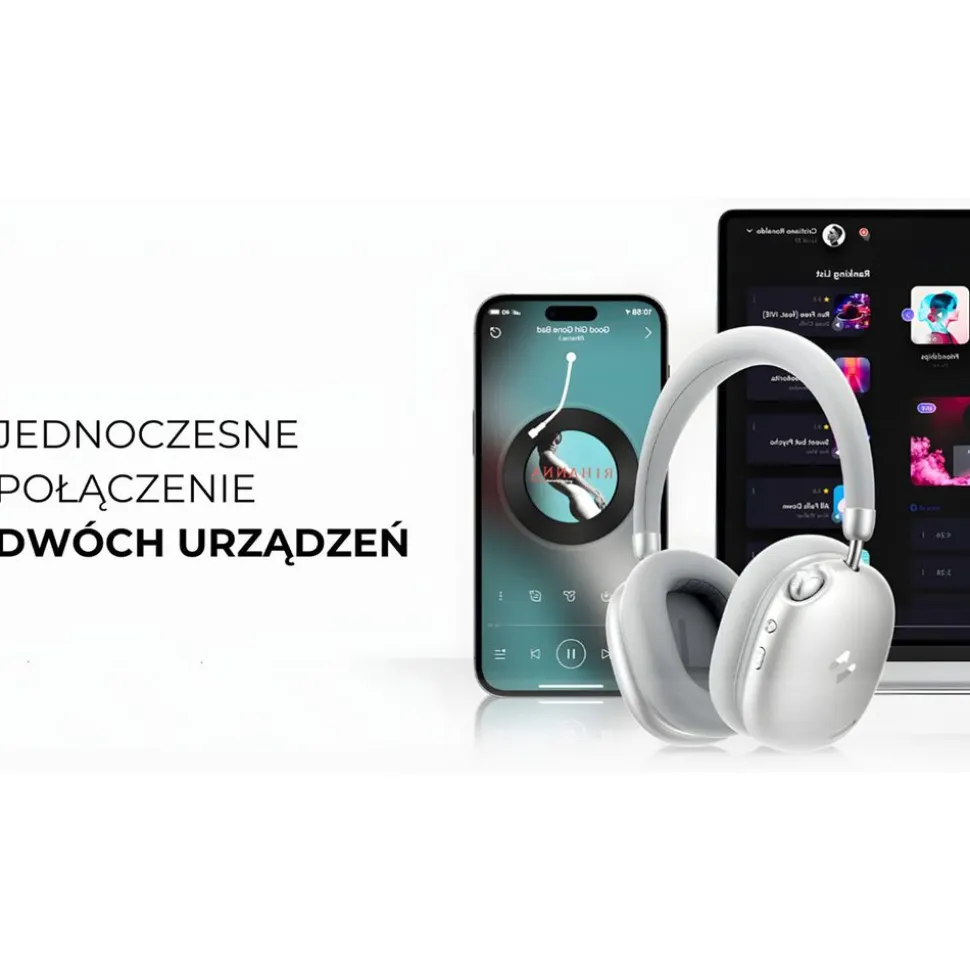 Bezprzewodowe słuchawki gamingowe Havit Space S1 H670BT, beżowe