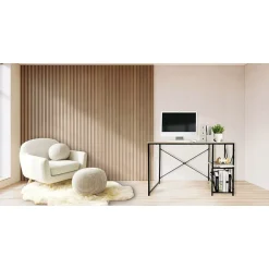 Biurko z półkami Smukee Home, 120 x 60 x 75 cm, dębowe