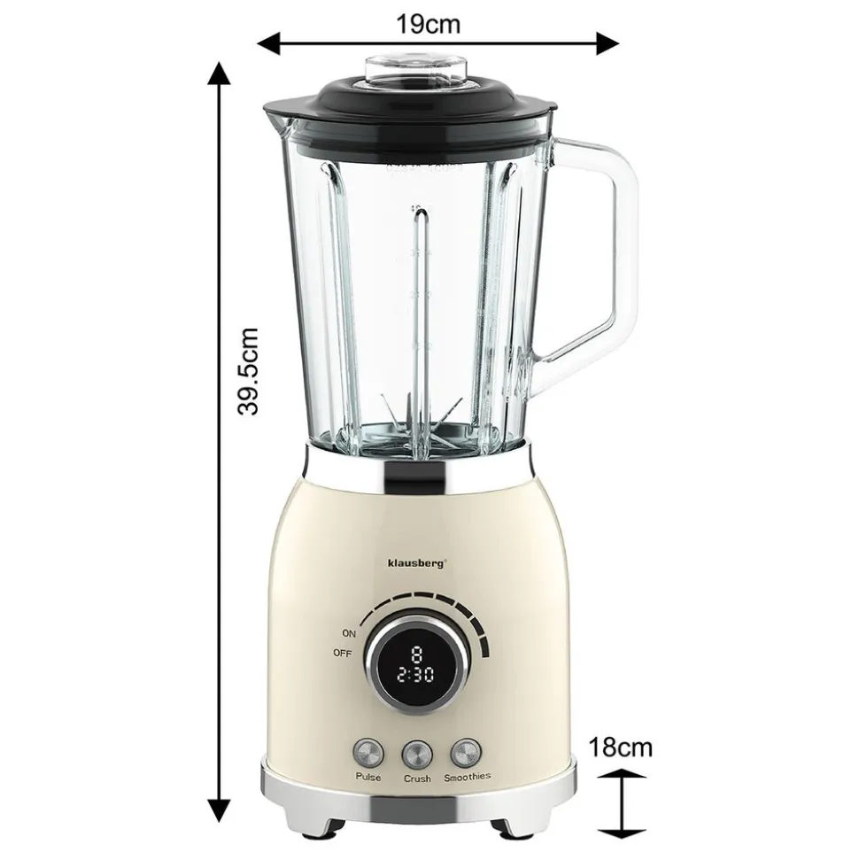 Blender kielichowy Klausberg, 600 W, 1,5 l, beżowy