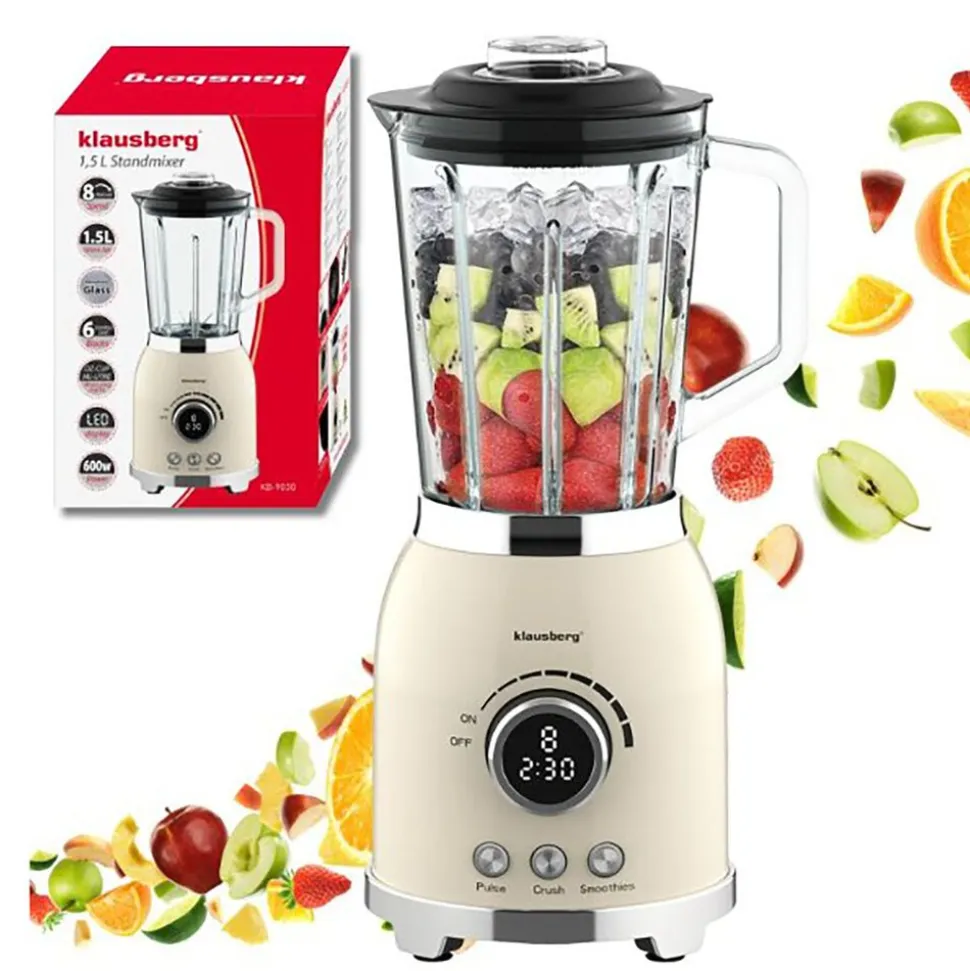 Blender kielichowy Klausberg, 600 W, 1,5 l, beżowy