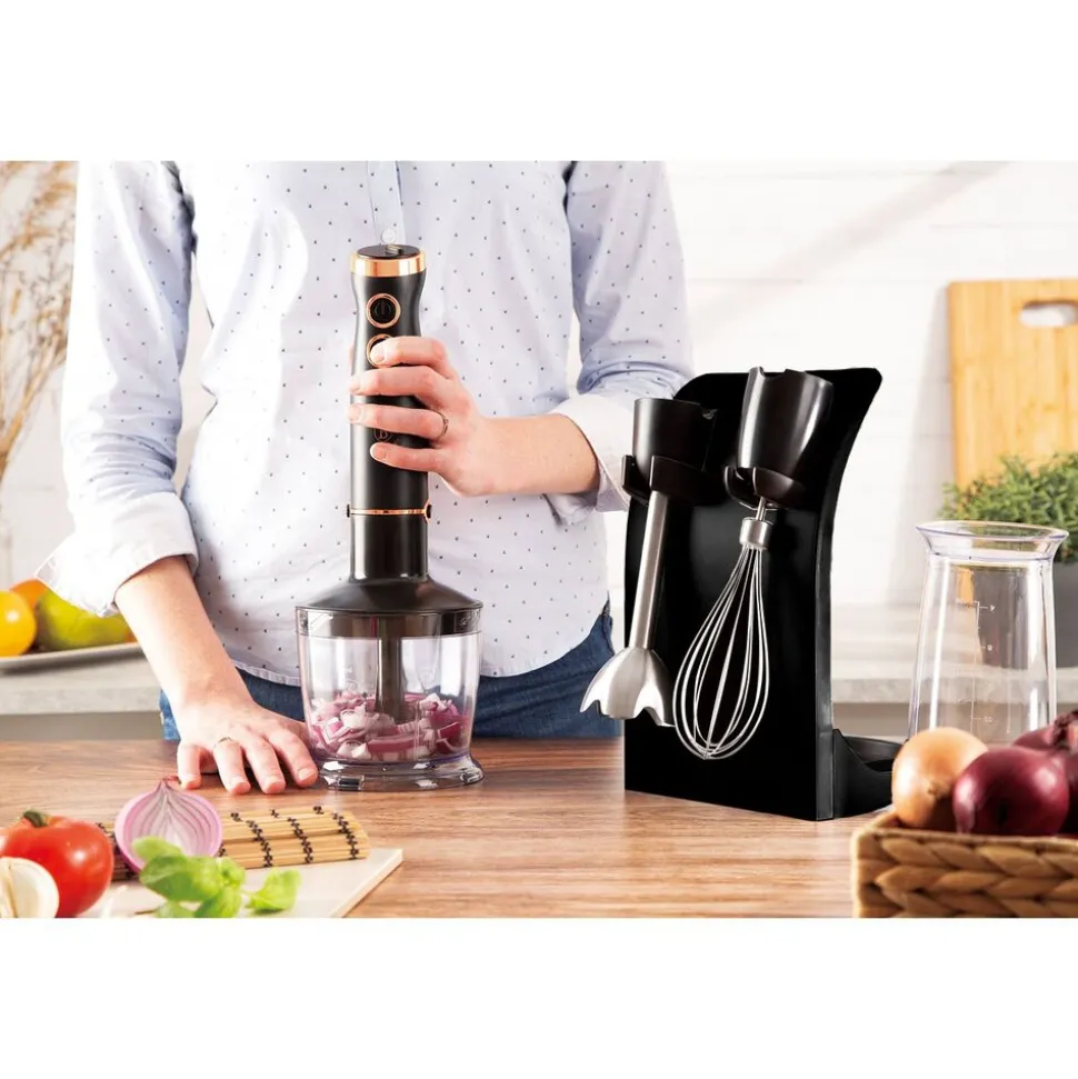 Blender ręczny BerlingerHaus Black Rose, 500 W, z akcesoriami, czarny
