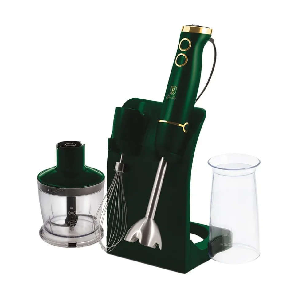 Blender ręczny BerlingerHaus Emerald, 500 W, z akcesoriami, zielony
