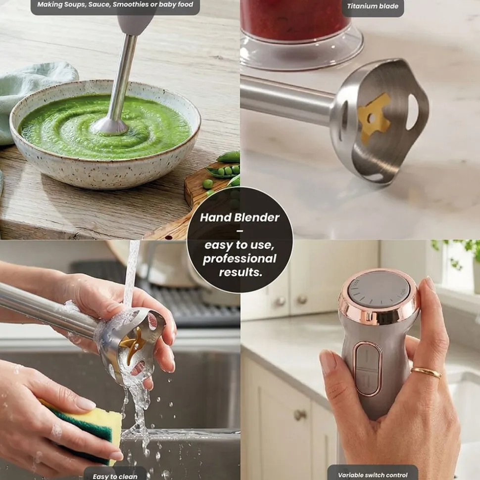 Blender ręczny BerlingerHaus BH/9612, 800 W, funkcja Turbo, taupe