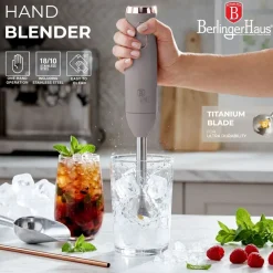 Blender ręczny BerlingerHaus BH/9612, 800 W, funkcja Turbo, taupe