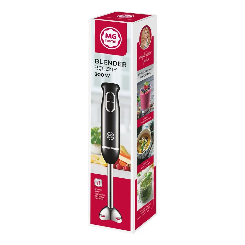Blender ręczny MG Home, 300 W, funkcja Turbo, czarny