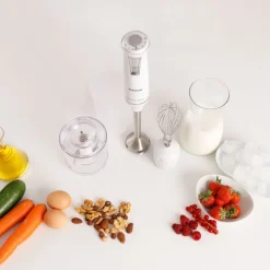 Blender ręczny Taurus Bapi 750 Pure Plus Inox, 750 W, z akcesoriami, biały