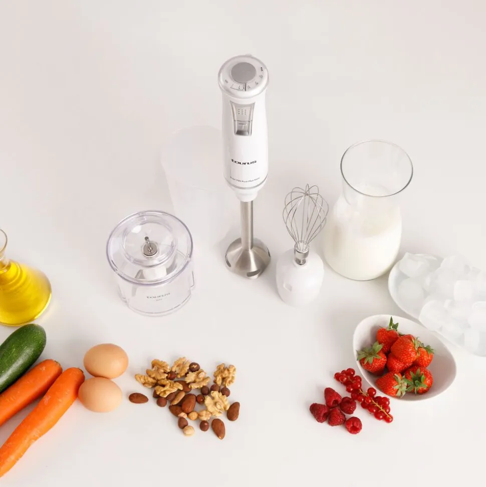 Blender ręczny Taurus Bapi 750 Pure Plus Inox, 750 W, z akcesoriami, biały