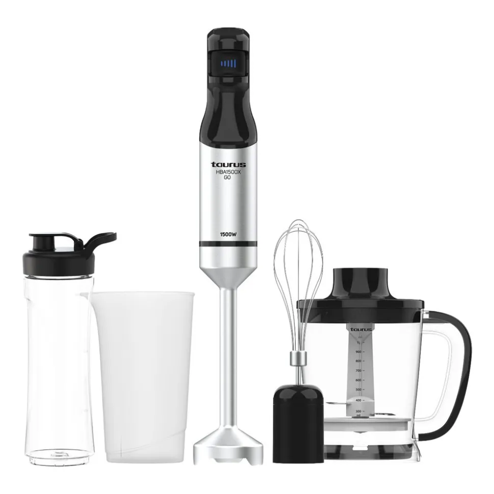 Blender ręczny Taurus HBA1500X Go, 1500 W, z akcesoriami, czarny
