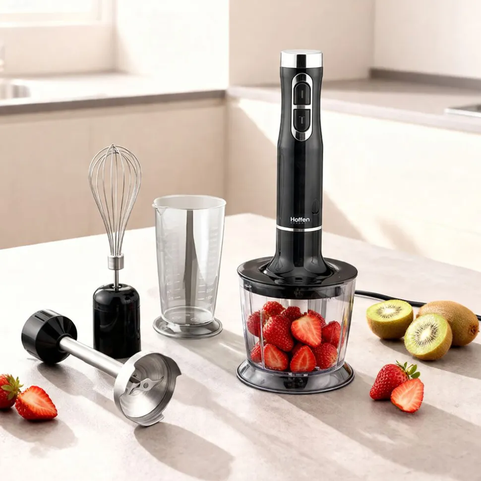 Blender ręczny 3 w 1 Hoffen Expert, z wyświetlaczem, 1000 W, czarny