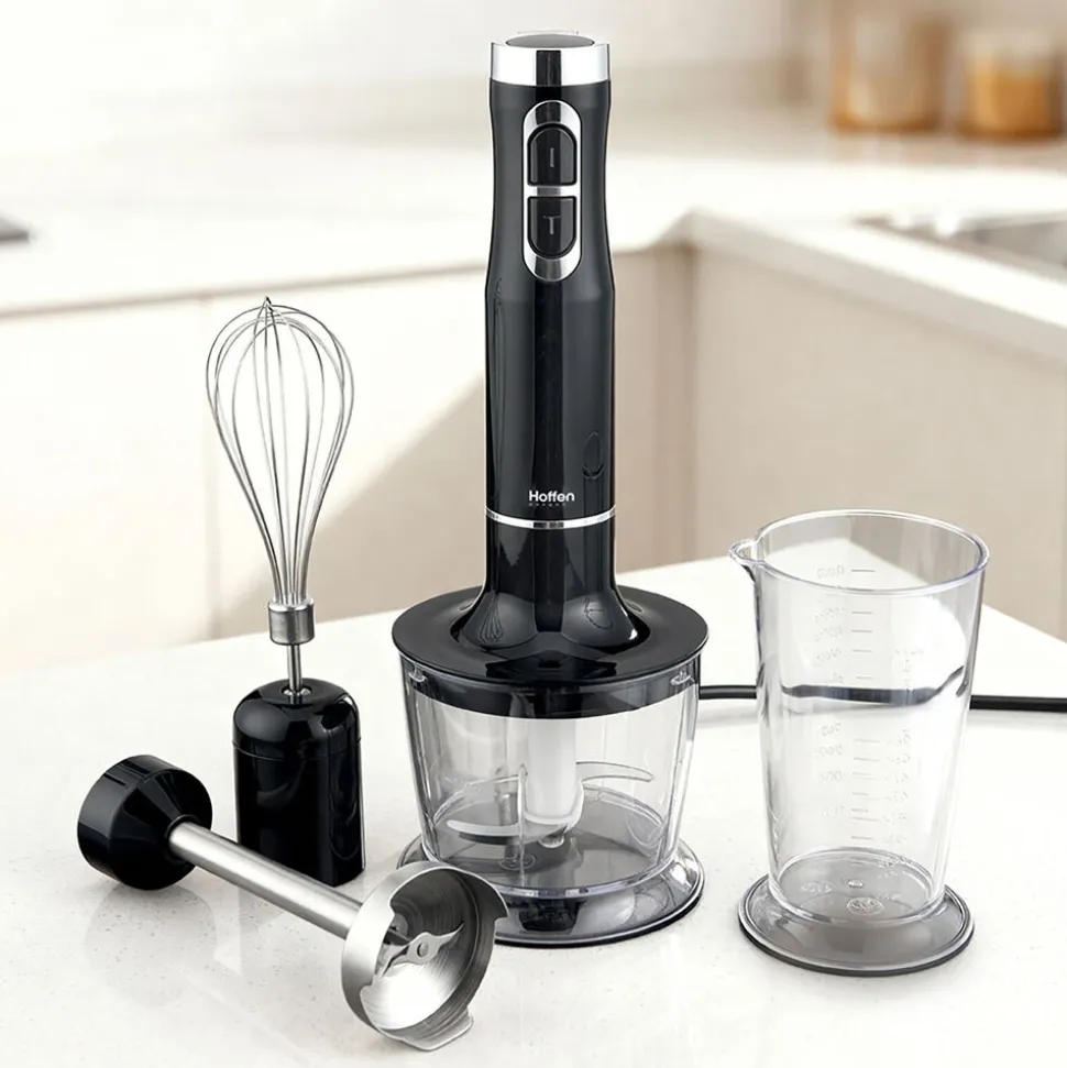 Blender ręczny 3 w 1 Hoffen Expert, z wyświetlaczem, 1000 W, czarny