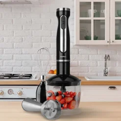 Blender ręczny 3 w 1 Hoffen, z akcesoriami, 1200 W, czarny