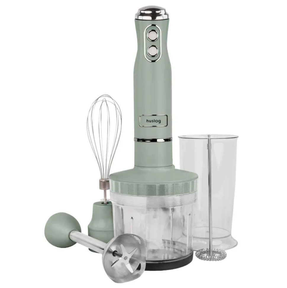 Blender ręczny 4 w 1 Huslog QuickBlend, 700 W, 4 końcówki, zielony