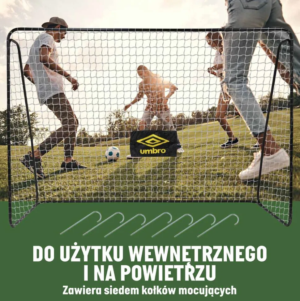 Bramka do piłki nożnej z siatką 300 x 205 x 120 cm Umbro