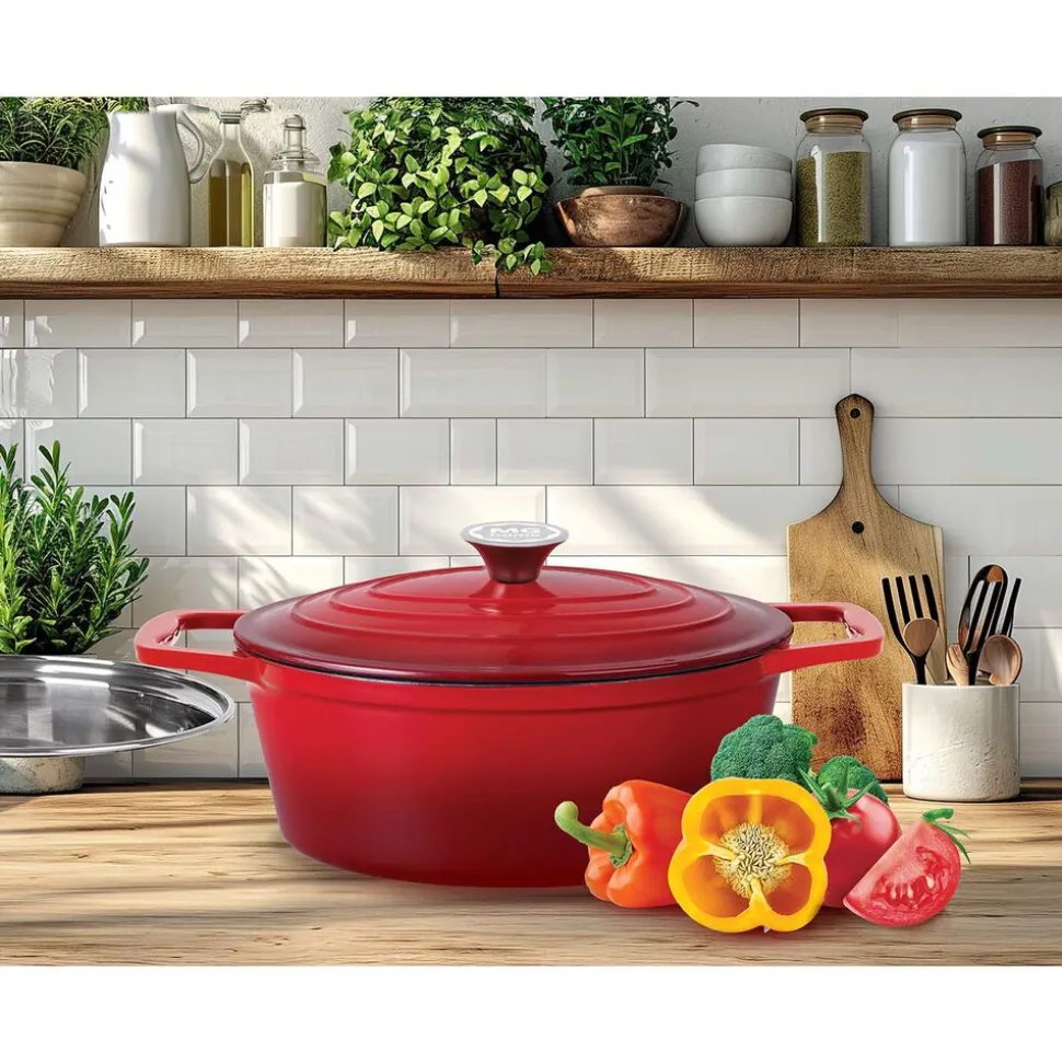 Brytfanna żeliwna MG Home Infinito, 3,9 l, czerwona