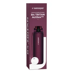 Butelka filtrująca 1 l Wessper B4 Tritan Actitex™, burgundowa