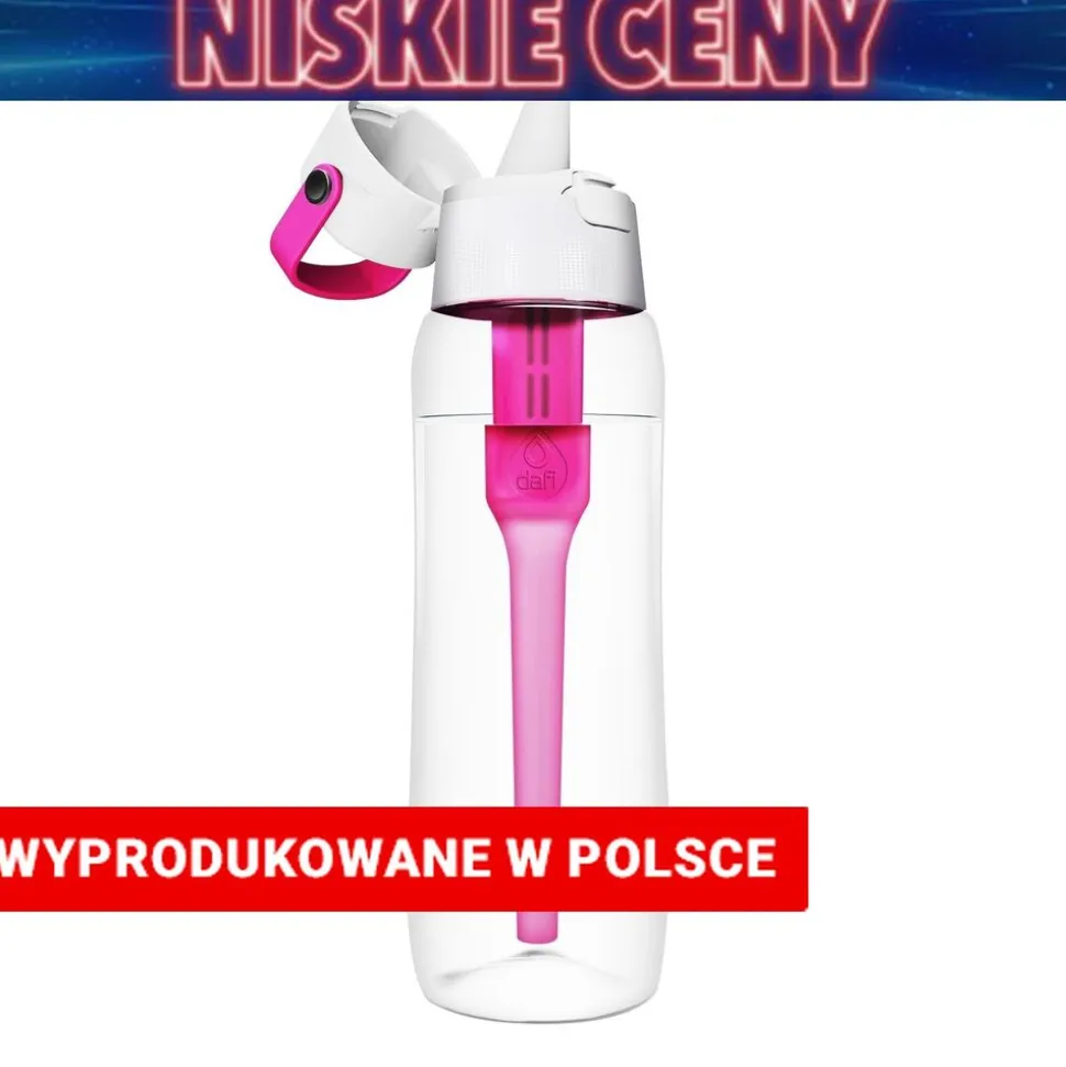 Butelka filtrująca Solid 0,7 l z 1 filtrem, różowa