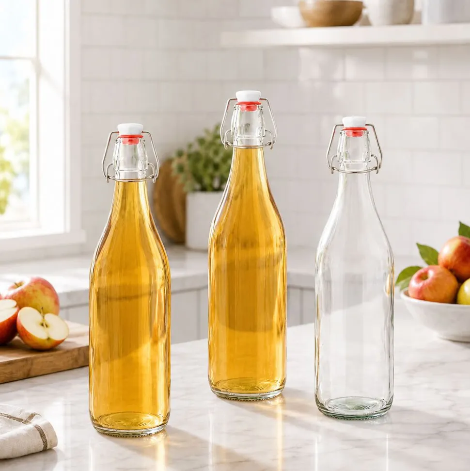 Butelka szklana z klipsem Altom Design, 1 l, 3 szt.
