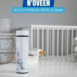 Butelka Termiczna LED NOVEEN TB2319 Marble 450 ml, biała