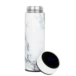 Butelka Termiczna LED NOVEEN TB2319 Marble 450 ml, biała