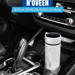 Butelka Termiczna LED NOVEEN TB2319 Marble 450 ml, biała